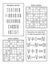 Puzzle page with 4 abstract variety puzzles: decipher coded words; sudoku; roman numerals. Black and white. Letter sized.