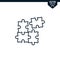 Puzzle piece icon collection outlined style, editable stroke