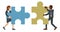 Puzzle Piece Jigsaw Characters Business Concept