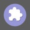 Puzzle piece, plugin flat icon. Round colorful button, circular vector sign with shadow effect. Flat style design.