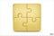 Puzzle pieces icon isolated on white background. Gold jigsaw puzzle cube, strategy jigsaw business, and education. Puzzle, jigsaw