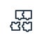puzzle pieces icon vector from ethics concept. Thin line illustration of puzzle pieces editable stroke. puzzle pieces linear sign