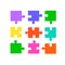 Puzzle pieces set. Colored vector puzzles for design