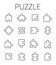 Puzzle related vector icon set