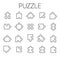 Puzzle related vector icon set