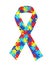 Puzzle Ribbon Autism Awareness Isolated