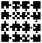 Puzzle silhouette set vector symbol icon design.