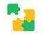 Puzzle solution solve single isolated icon with flat style