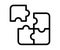 Puzzle solution solve single isolated icon with outline line style