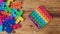 Puzzle and Square Pop It Bubble Fidget Toy - Rainbow