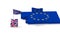 Puzzle with symbols of the European Union and the UK with developing flags
