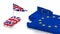 Puzzle with symbols of the European Union and the UK with developing flags