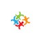 Puzzle teamwork logo design vector
