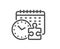 Puzzle time line icon. Jigsaw piece with clock sign. Vector