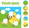 Puzzle for toddlers. Children educational game. Match pieces and complete the picture. Activity for pre school years kids. Easter