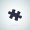 Puzzle - Vector icon. Puzzle piece isolated on grey background with a shadow vector illustration. Wooden puzzle part.