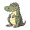 Puzzled Crocodile Sticker On Isolated Tansparent Background, Png, Logo. Generative AI