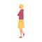 Puzzled Woman Character Walking with Folded Arms Pondering Over the Question Vector Illustration