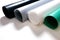 PVC Matte Reflective Dual Side Photography Backdrop Background Paper. Four rolls in a row black, gray, white and green colors