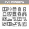 Pvc Window Frames Collection Icons Set Vector
