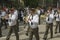 PYATIGORSK, RUSSIA - MAY 9 2014: Marching military orchestra closeup