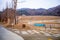 Pyeongchang,South korea-March 2019: Landscape view of Haneul Mokjang farm with mountain view at Pyeongchang,South Korea