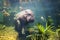 Pygmy hippos underwater