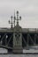 Pylon of Troitsky Bridge with art nouveau decorative elements