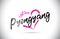 Pyongyang I Just Love Word Text with Handwritten Font and Pink Heart Shape