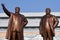 Pyongyang, North Korea. Bronze statue of Kim Il Sung and Kim Jong Il on the Mansu hill