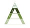 Pyramid for 3 text areas. Eye of Providence. Ð¡oncept of successful financial activities. Green tint. Business process