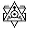 Pyramid alchemy icon, outline style