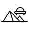 Pyramid alien ship icon outline vector. Space ufo