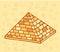 Pyramid of ancient Egypt of blocks. History and archeology