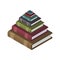 Pyramid from books. Knowledge and training concept illustration