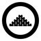 Pyramid of bricks icon in circle round black color vector illustration image solid outline style