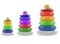 Pyramid build from colored rings. Toy for babies and toddlers