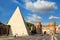 The Pyramid of Caius Cestius and Porta San Paolo in Rome