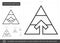 Pyramid chart line icon.