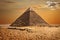 The Pyramid of Chephren beautiful view, Giza, Egypt