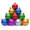 Pyramid christmas ball multicolored red on top New Year\'s Eve