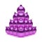 Pyramid Christmas ball purple violet shiny