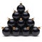 Pyramid Christmas balls black New Year`s Eve baubles group