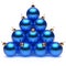 Pyramid Christmas balls blue New Year`s Eve baubles group