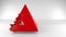 Pyramid construction in light space, abstract 4k animation motion graphics, video geometric 3d background with copyspace