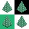 Pyramid of the cubes with dollar logo in isometric view