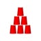 Pyramid of cups in red design