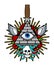 Pyramid with an eye. All-seeing eye. Symbol of world government. Illuminati conspiracy theory. sacred sign