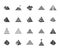 Pyramid flat glyph icon set. Egyptian monument, abstract process infographic, ponzi scheme, network marketing, leader