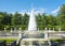 Pyramid fountain in Lower park of Peterhof, Saint Petersburg, Russia